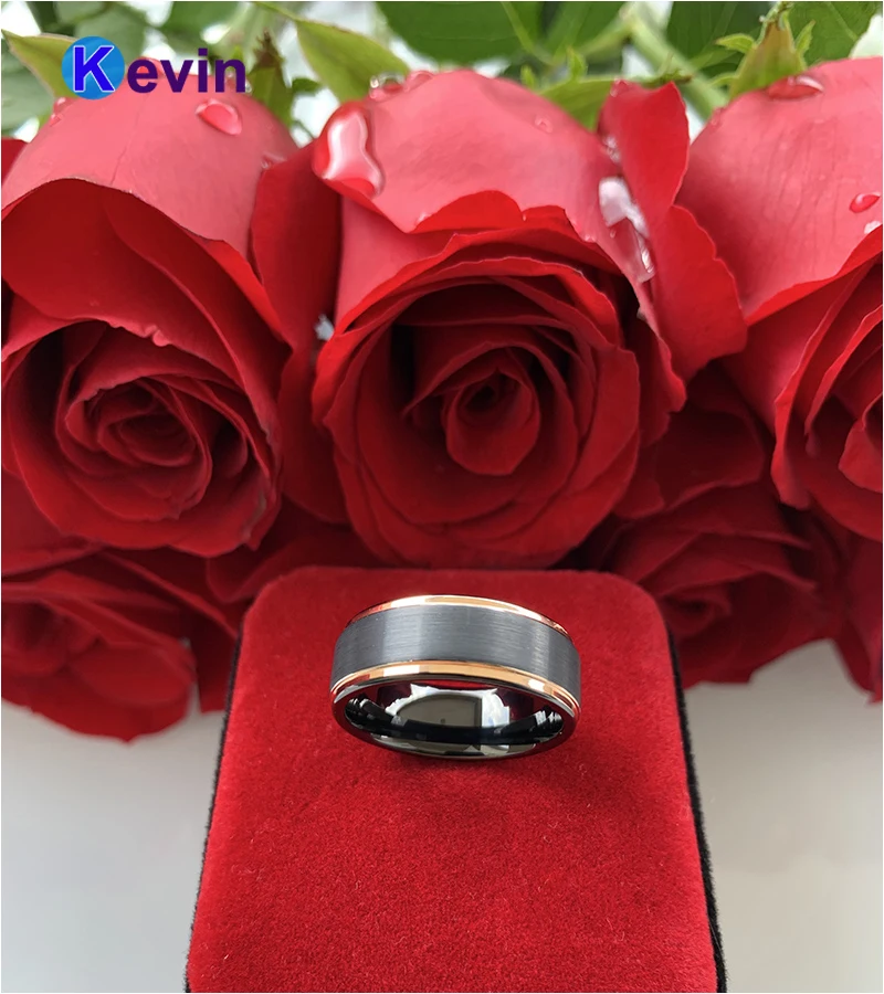 Мужское кольцо с двойным цветным покрытием обручальное из вольфрама|wedding rings|tungsten