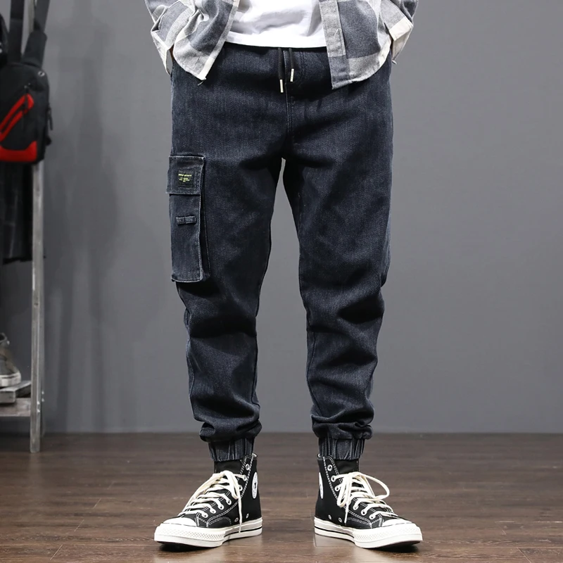 

2020 New Style Fashion Men Jeans Loose Fit Big Pocket Denim Cargo Pants Top Quality Designer Hip Hop Jeans Men Joggers Pants