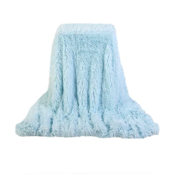 

Soft Long Shaggy Throw Blanket Bed Cover Sofa Bed Couch Blanket Fluffy Warm Winter Solid Color for Kids Adults Blanket 130x160CM