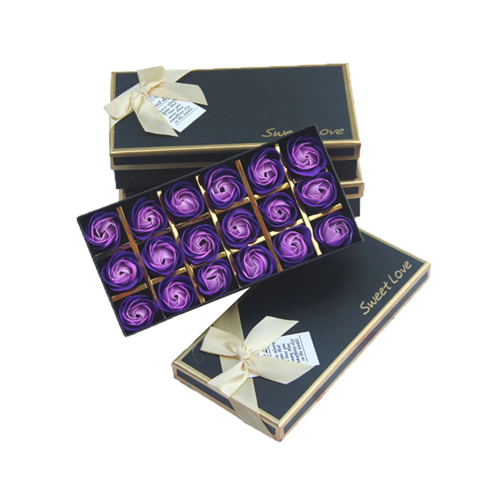 New 18Pcs Rose Soap Flower Gift Box Case Anniversary Valentines Day Birthday Present