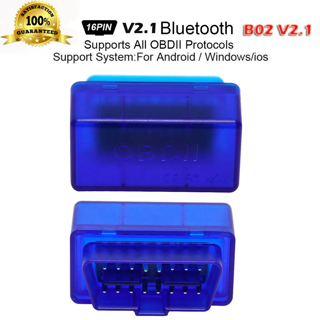 

B02 V2.1 ELM327 16PIN OBD2 OBDII Bluetooth Car Auto Diagnostic Interface Scanner OBDII Adapter Auto Diagnostic Tool