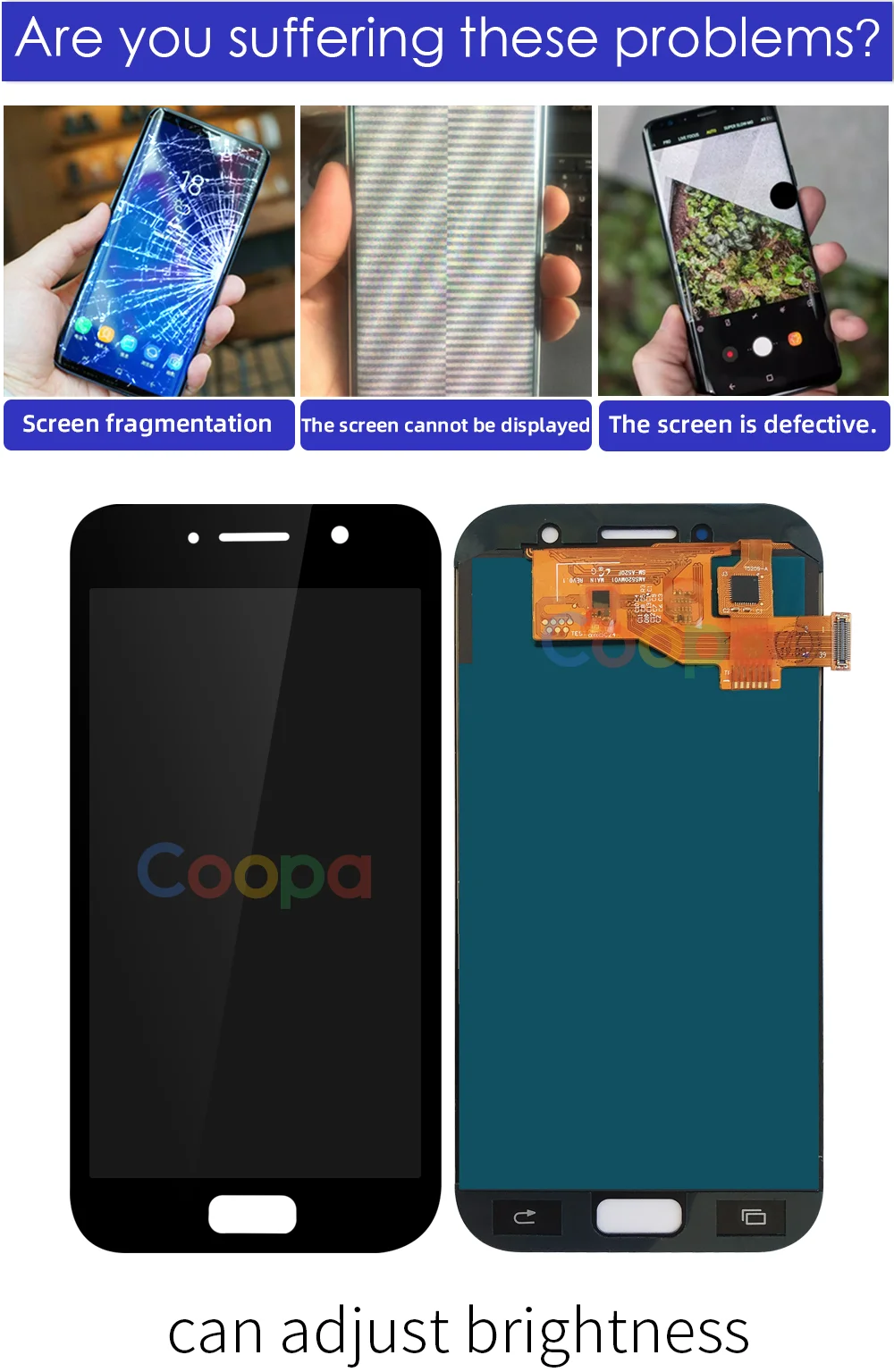 5," ЖК-дисплей может регулировать яркость ЖК-для Samsung Galaxy A5 A520 A520F SM-A520F ЖК-дисплей кодирующий преобразователь сенсорного экрана в сборе