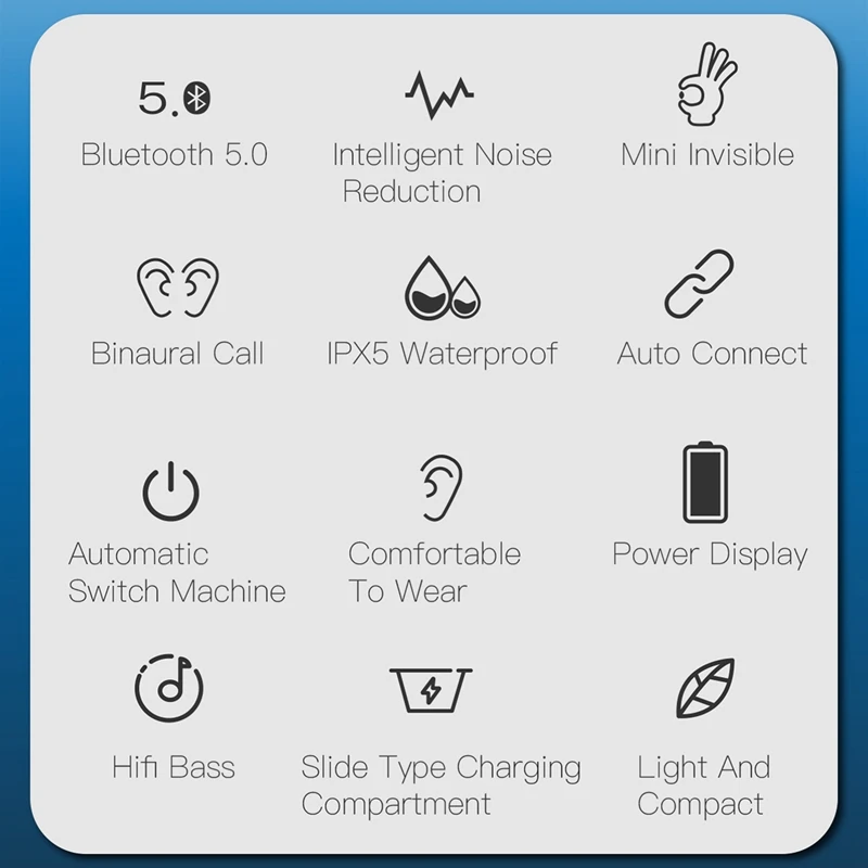 X21S Bluetooth Headset Bluetooth 5 0 Dual Call Slider In Ear Portable Noise Reduction Subwoofer Headset with Digital LED Display