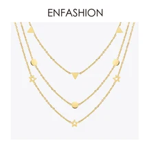 Enfashion ожерелье-чокер с геометрическим треугольником и звездой золотого цвета ожерелье с подвеской из нержавеющей стали женское чокер
