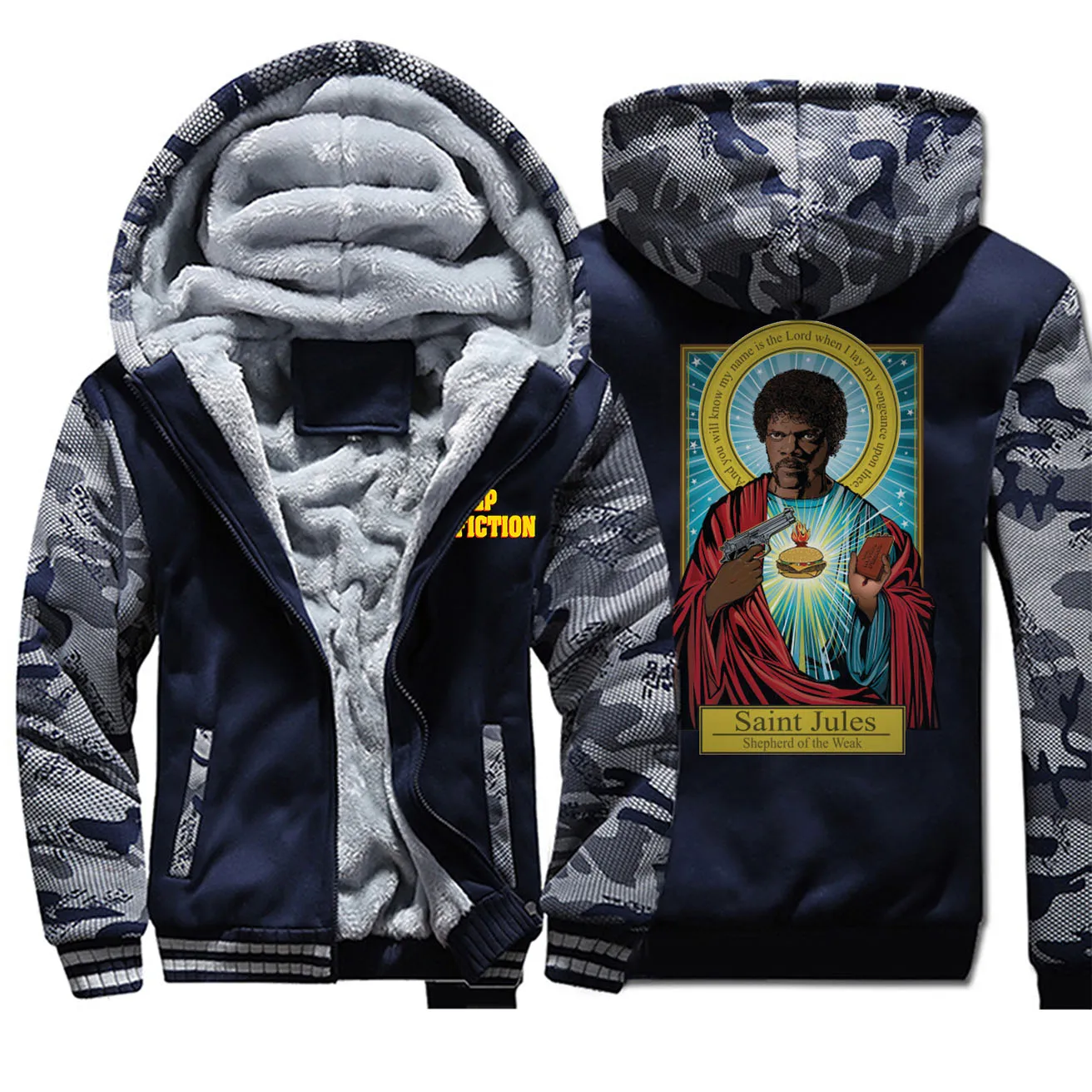Мужские толстовки с капюшоном Saint Jules Pulp fantile Movie YHWH Camo винтажные модные теплые