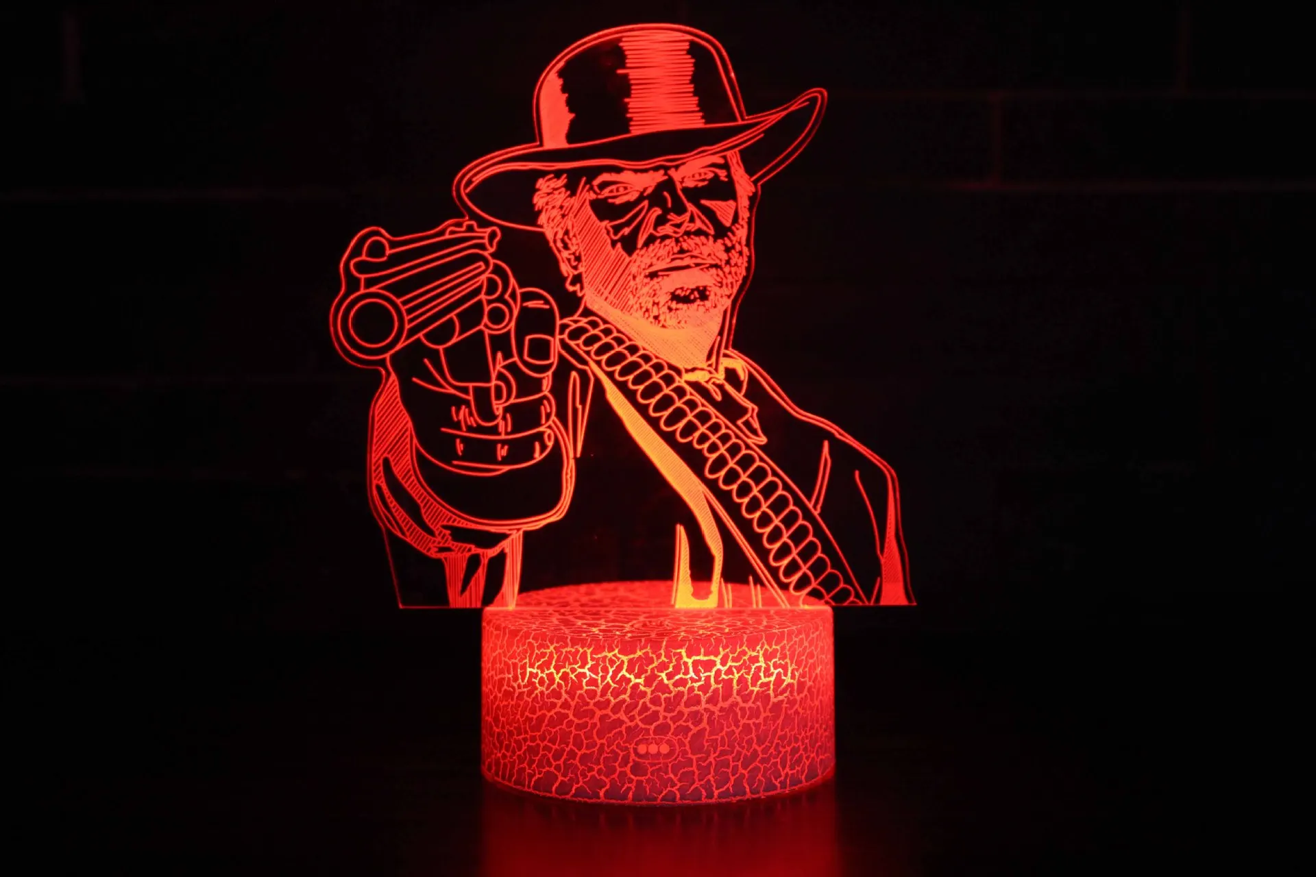 Светодиодный ночник серии Red Dead Redemption 3D с пультом дистанционного управления, цветной сенсорный креативный KT-C светильник