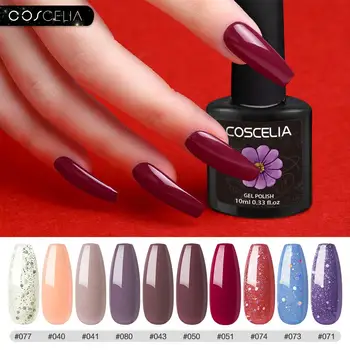 

COSCELIA 6/8/10PC Nail Gel Polish Set Color Gel UV Vernish Semi Permanent Top Coat 10ml Soak Off Varnish Nail Art Manicure Set