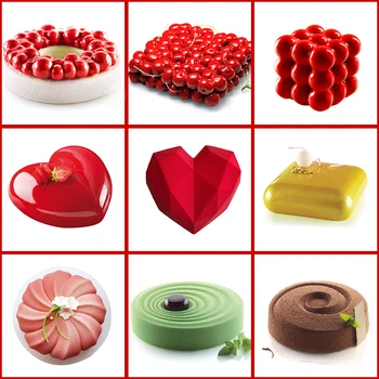 

Silicone Molds Cake Decorating Mold 3D Baking dish Tools For Heart Round Cakes Chocolate Brownie Mousse Make Dessert Pan