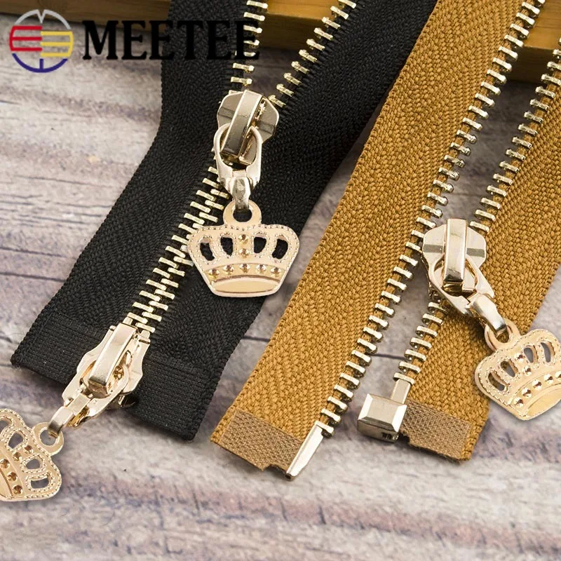 

1Pc 85cm 120cm 5# Crown Metal Zipper Eco-friendly Open-end Coat Jackets Zippers For Sewing Clothes Zips DIY Craft KY964