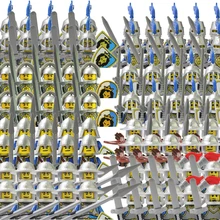 

Medieval Military Roman Soldiers Figures Sets Castle Teutonic Knights Spartan Building Blocks Weapons Sword Shield Bricks Toys