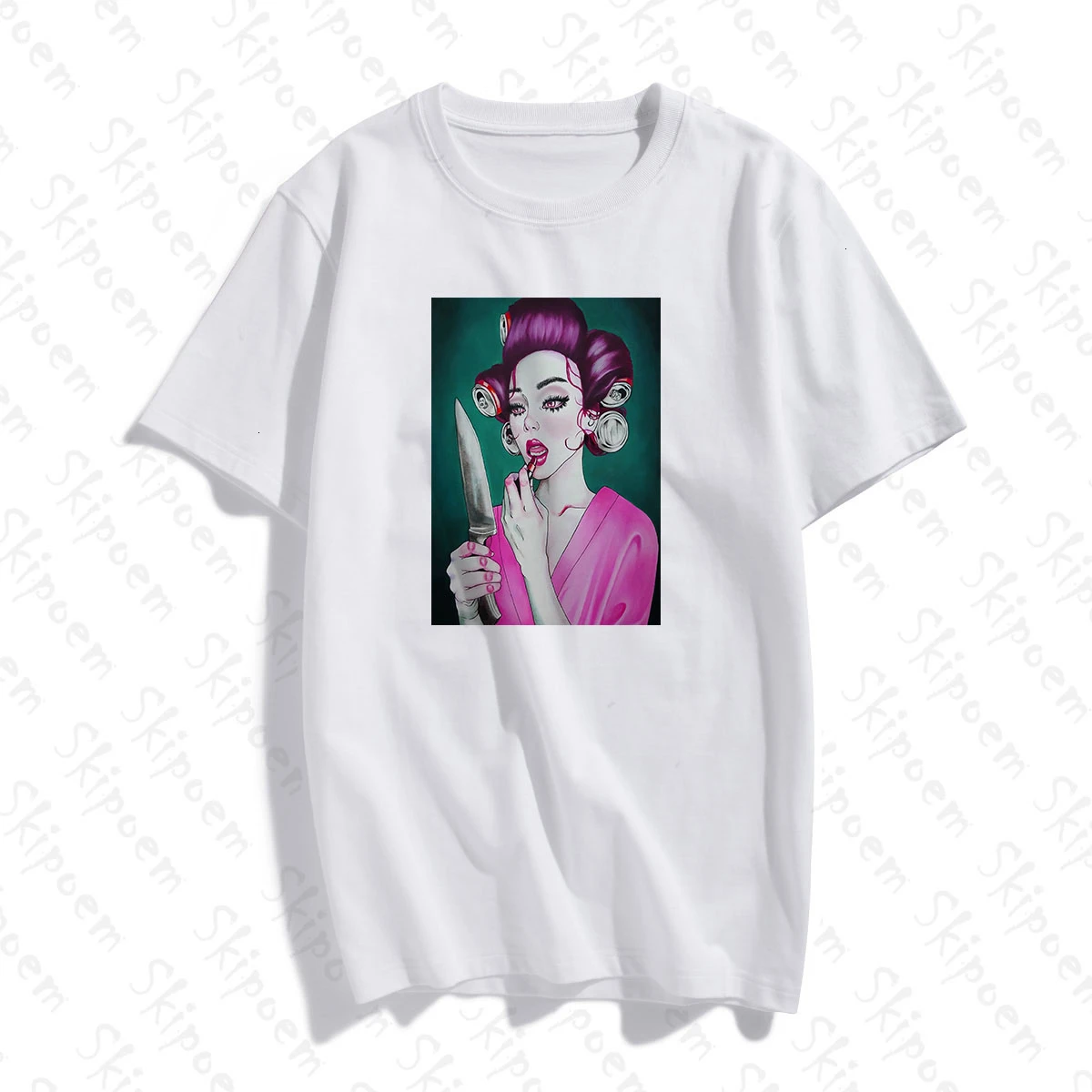 Женская футболка с коротким рукавом Tumblr Kawaii Harajuku Punk эстетического размера плюс