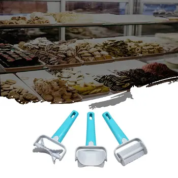 

Fast Shipping New Hot 3PCS Portable Slicer Dough Knife Set Cookie Dumpling Cake Baking Mold Tool Blue Kitchen Tool Round Square