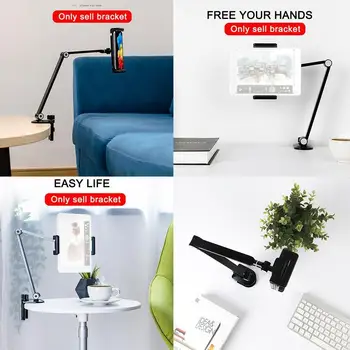 

360 Rotating Adjustable Lazy Phone Holder Stand Aluminum Bracket Xiaomi Tablet Desk Samsung For Smartphone Clamp Bed Mount Y8M7