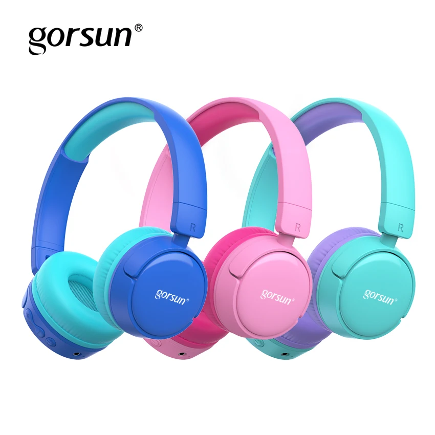 gorsun Wireless Kids Headphones with 85dB Volume Regulator Foldable Bluetooth Stereo Over Ear Kids headsets for boys and girls
