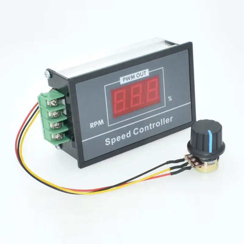 HHO-0-100 цифровой дисплей бесступенчатое регулирование скорости 6 в-60 в PWM контроллер скорости двигателя постоянного тока выключатель контроллер с дисплеем чехол(6,5