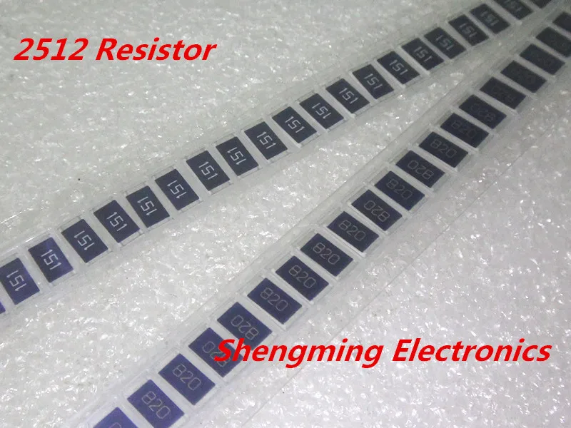 Резисторы с чипом 2512 SMD 1 Вт 100 шт. резисторы 0 Ом ~ 10 м ом 0R 10R 100R 220R 330R 470R 1K 4 7 K 10K 100K 220K