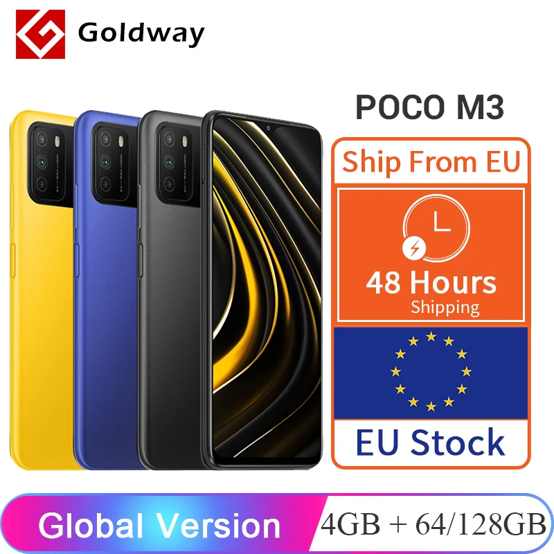 Versión Global POCO M3 4GB 64GB / 128GB Smartphone Snapdragon 662 Octa Core 48MP Triple Cámara 6,53 FHD+ DotDisplay 6000mAh batería