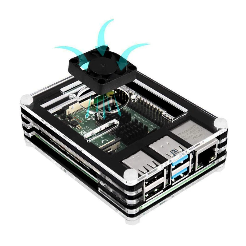 Billig Original Raspberry Pi 4 kit 1GB 2GB 4GB RAM mit Acryl Fall Netzteil Adapter Kühlkörper für Raspberry Pi 4 Modell B 4B
