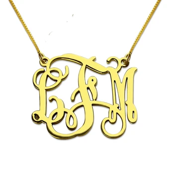 

Uonney Drop Shipping Personalized Monogram Initial Pendant Necklace Silver Rose Gold Gift Jewelry