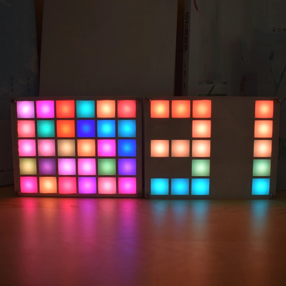 Многофункциональный RGB цветной палитра часы электронный комплект «сделай сам» светодиодный дисплей музыкального спектра DIY Kit модуль