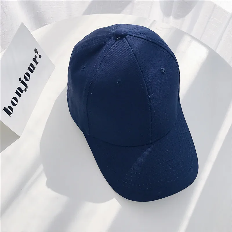 buckle deep blue Популярная женская шляпа в Корейском стиле хлопковый легкий классический бейсбольный головной убор простая шутливая шляпка стильная женская гибкие карнизы шляпа - Цвет: buckle deep blue