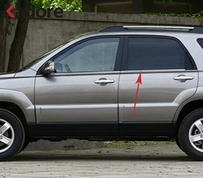 Для Kia Sportage 2005 2006 2007 2008 2009 2010 нержавеющая сталь автомобильная оконная отделка рама