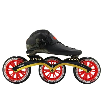 Online Heizung Geformt Carbon Faser Speed Skates Für Männer Und Frauen Racing Schuhe Erwachsene Gerade Rollschuhe 3X125mm Räder