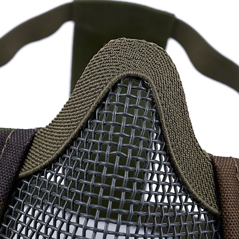 Полумаска для лица камуфляжная стальная сетка с защитой уха Нижняя маска для лица защитный Лесной Камуфляж