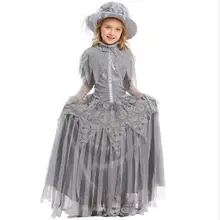 Костюм на Хэллоуин для детей, костюм вампира, средневековое платье для девочек, Детский костюм, вечерние косплей маскарад, привидение, платье невесты