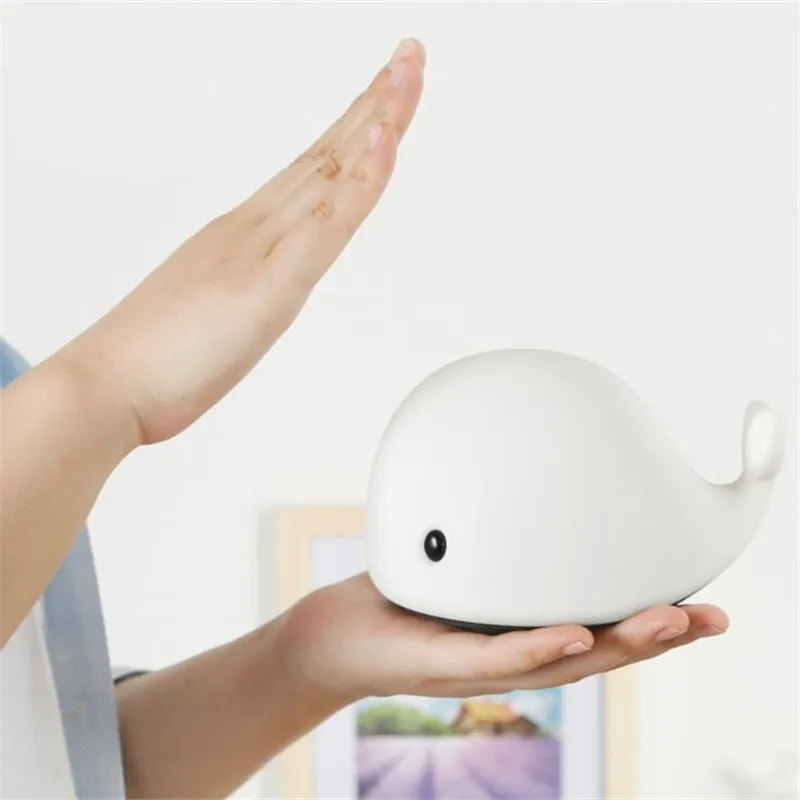 Whale LED Bedroom Bedside Nightlights USB Creative Night Light Colorful Atmosphere Lamp Home Decoration Lampara Girls Kid Gift