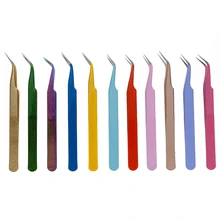 1pc Professional Jewelry Tool Stainless Steel Straight Curved Tweezers for Picking Diy Jewelry Accessories Nail Art Lash Tweezer
