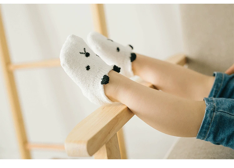 Толстые носки-тапочки из кораллового флиса для малышей теплые зимние носки для маленьких девочек и мальчиков, детские Нескользящие носки с резиновой подошвой