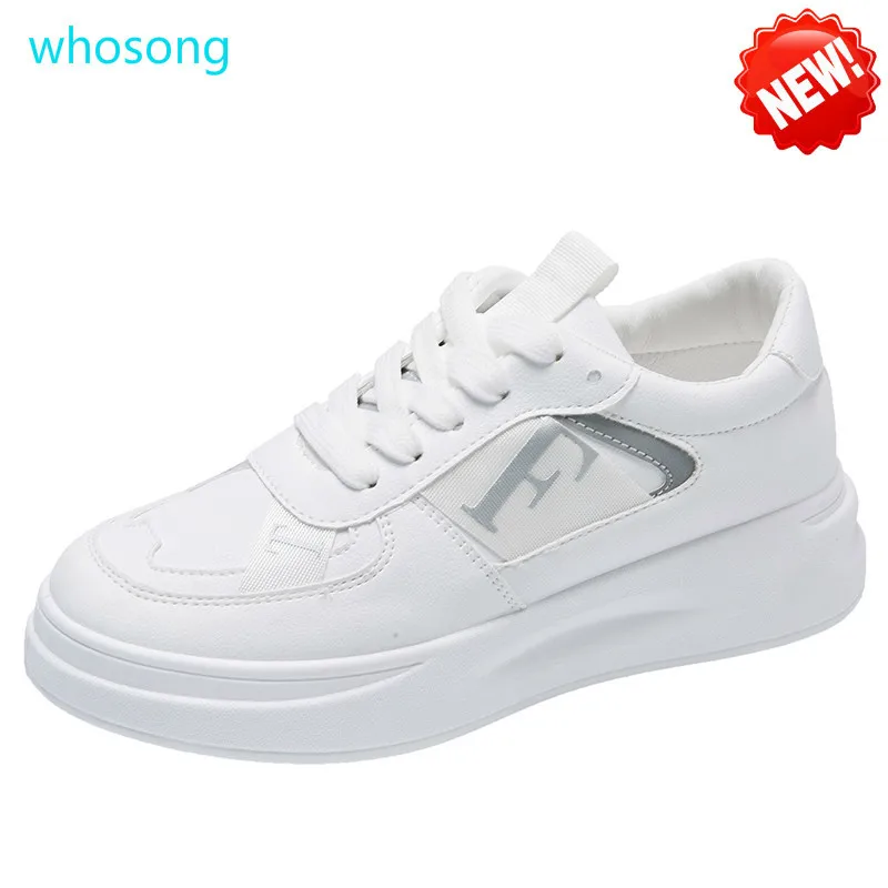 

Women Chunky Sneakers Vulcanize Shoes Korean Fashion New Female Black White Platform Thick Sole Running Casual Shoe Woman 7cm