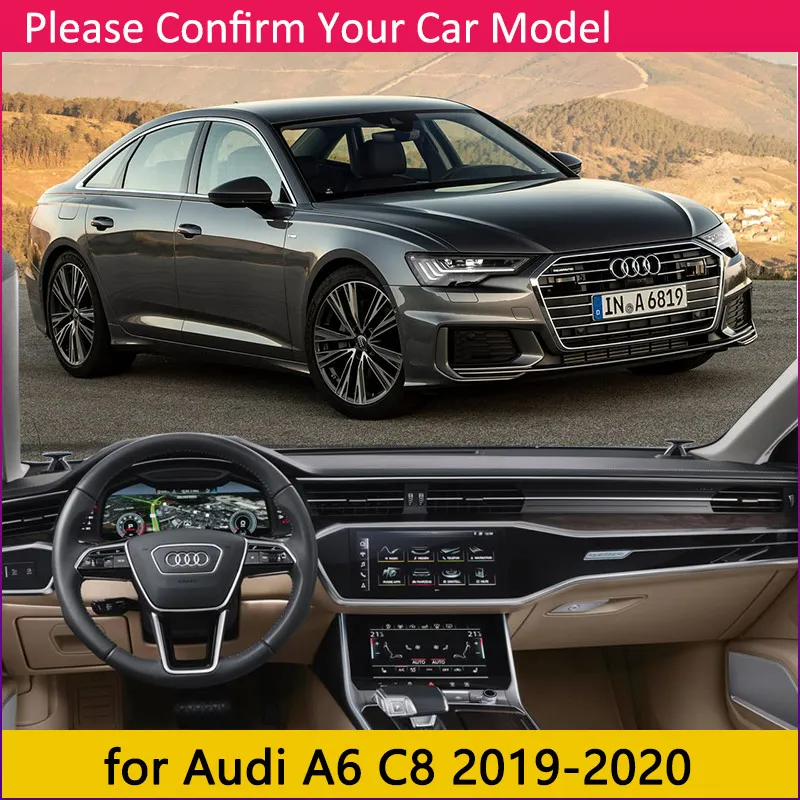 Для Audi A6 C5 C6 C7 C8 4B 4F 4G 4K 1998~ Противоскользящий коврик на приборную панель солнцезащитный коврик для панели автомобильные аксессуары s-линия - Название цвета: A6 C8 4K 2019-2020