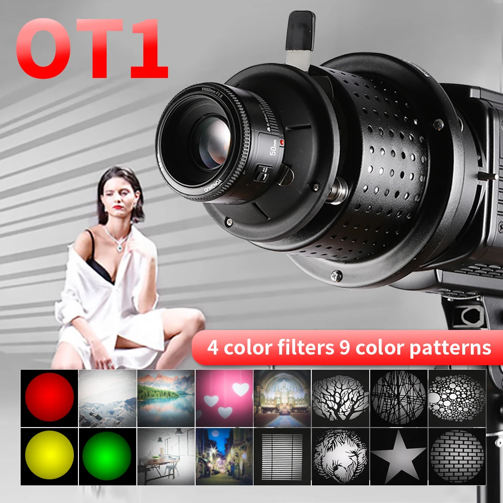 Günstig OT1 Bowens Berg Focalize Konische Snoots Foto Optische Kondensator Kunst Spezielle Effekte Förmigen Strahl Licht Zylinder W objektiv Farbe gel