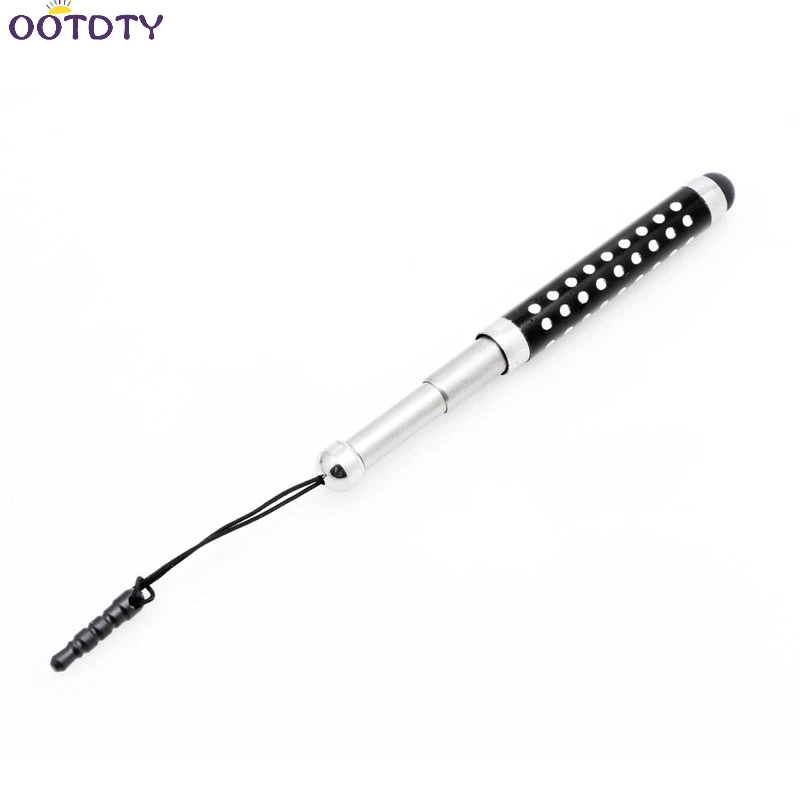 Черный Retractable Capacitive Diamond Stylus Touch Screen Pen For iPhone iPad Tablet PC - Цвет: Черный