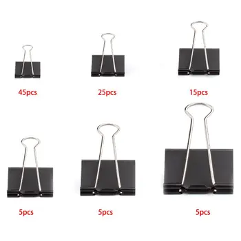 

Binder Clips Paper Clamps Assorted Sizes 100 Count (Black), X Large, Large