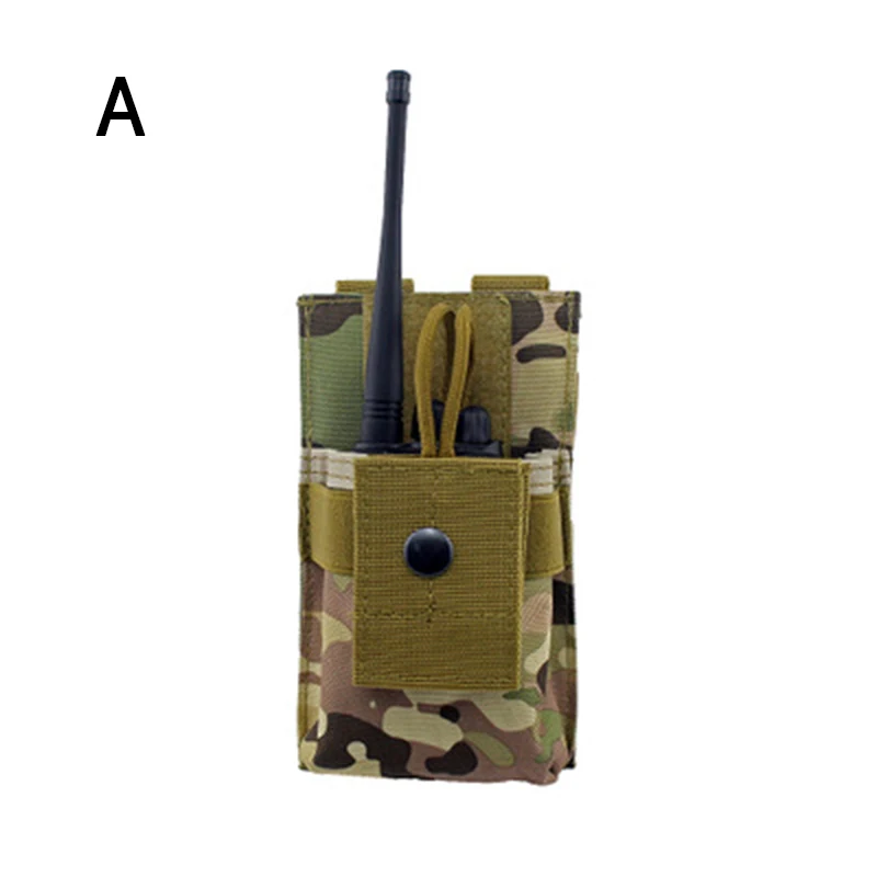 Военный камуфлированный чехол для переносной радиостанции чехол для телефона Молл Клип кобура страйкбол Пейнтбол Охотничий пояс сумки Walkie держатель рации сумка - Цвет: A
