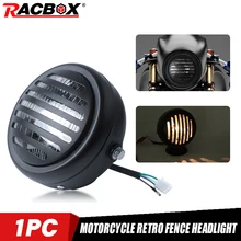 1pc 6.5インチオートバイヘッドライトCG125 GN125バイク丸頭ランプ12v 35ワット高ロービームホンダ、ヤマハ、スズキカフェレーサー(China)