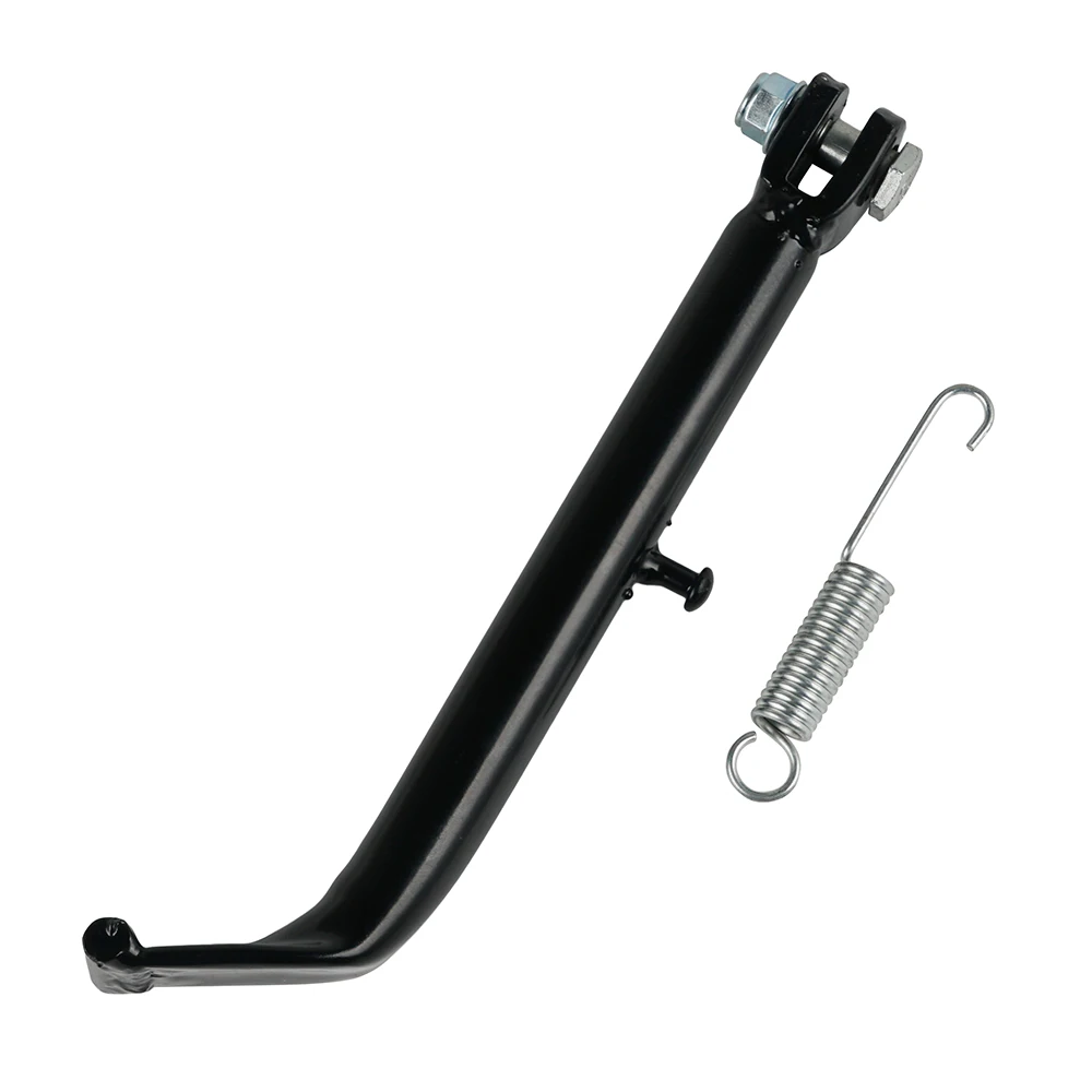 Motorcycle Black Side Kick Stand With Heavy Duty Spring Nut & Bolt For Honda CG 125 ES K M