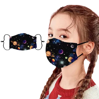 

1/3/5 PC Mouth Masks Children Reusable Washable Adjustable Breathable Windproof Mask Planet Printed Face Mask Mascarilla