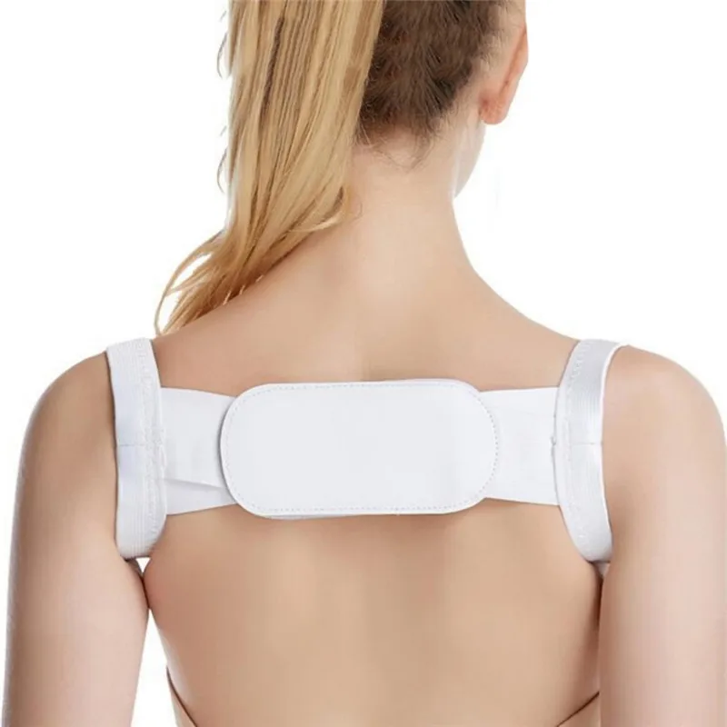Adjustable Women Back Brace Back Posture Corrector Shoulder Support Brace Belt Body Health Care Sports Protective Band USA ship - Цвет: Белый