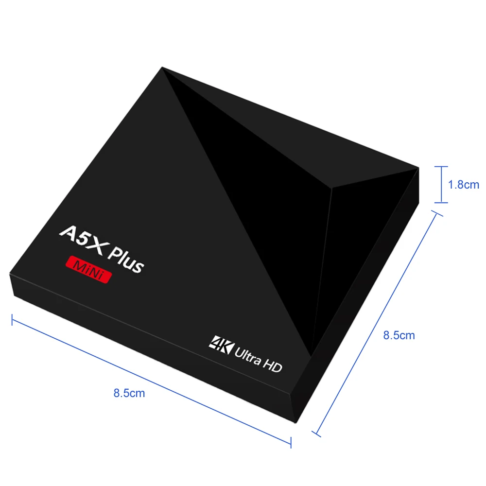 A5X Plus Мини Смарт Android 9,0 ТВ приставка RK3328 Четырехъядерный 4K VP9 H.265 HDR10 USB3.0 2G/16G Мини ПК DLNA WiFi LAN телеприставка