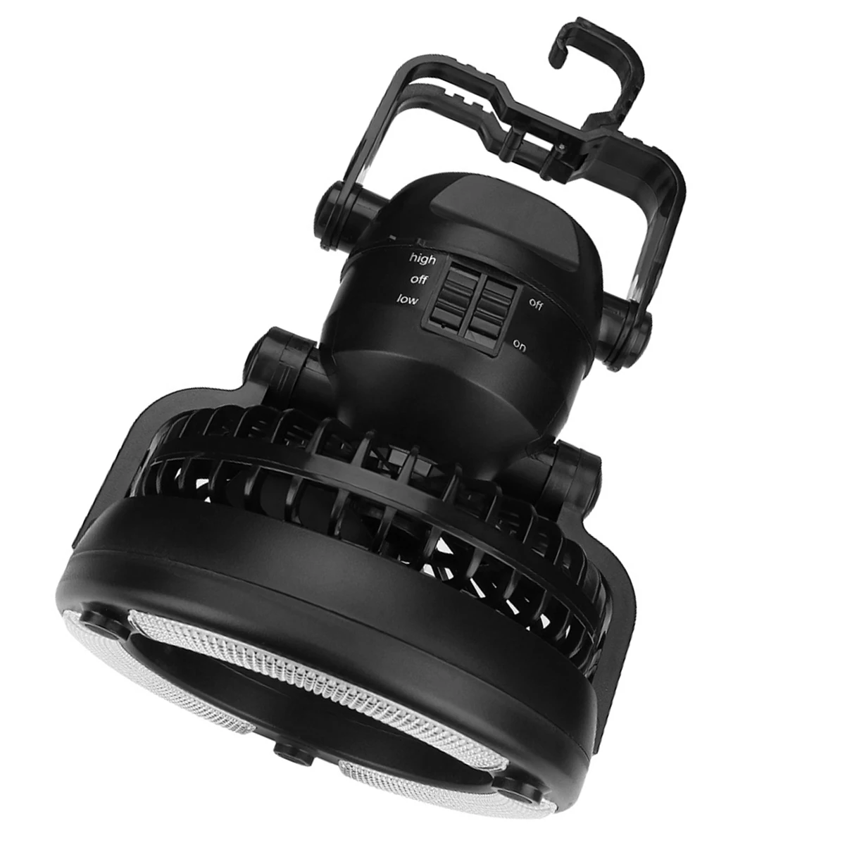 

2 In 1 Portable LED Camping Lantern With 18 LED Flashlight Ceiling Fan For Outdoor Hiking Fishing Outages And Emergencies Tent