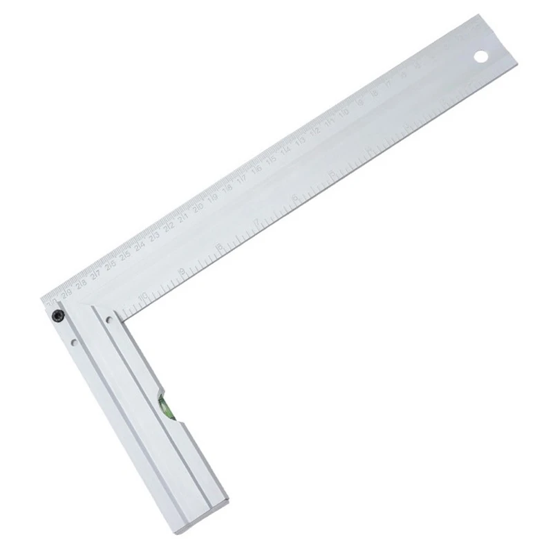 

300mm Square Ruler 90 Degrees Aluminum Alloy with Level Bubble Metric/Inch Woodworking Foot Level Tools