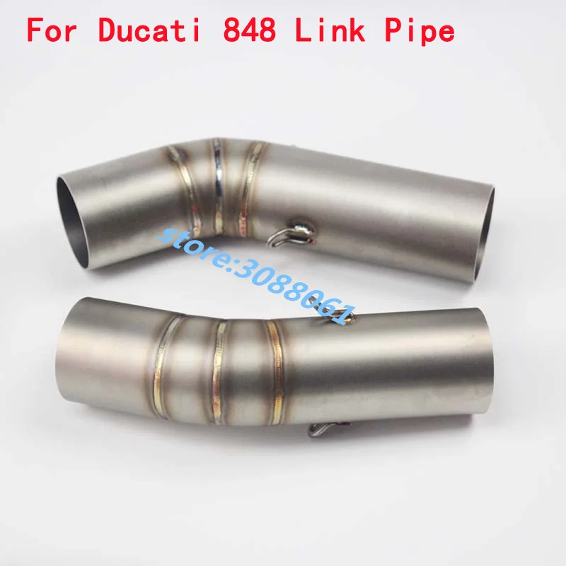 High Quality Motorcycle Middle Pipe Round Muffler Of The Exhaust Motorbike Link Tube for 51mm Escape For Ducati 848 | Автомобили и
