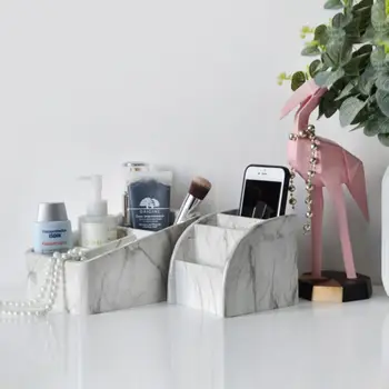 

Marble Jewelry Storage Box Cosmetic Classifier Organizer Case Pen Container Gift Cosmetic Organizer