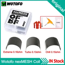 10 шт./упак. Wotofo nexMESH A1 сетки катушки Экстрим 0.16ohm/Холодильный 0.15ohm/TURBO 0.13ohm для Профиль 1,5 RDA танк