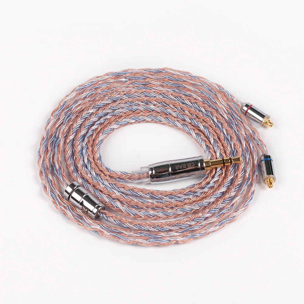 AK KBEAR 16 Core Upgraded Silver Plated Copper Cable 2.5/3.5/4.4MM With MMCX/2pin/QDC TFZ Connector For KZ ZS10 ZSN Pro AS16 ZSX - Цвет: MMCX 3.5