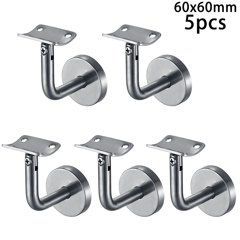 5pcs Handrail Brackets Stainless Steel Wall Mount Stair Handrail Brackets Bent Support Railing For Restaurant Office Building Brackets Aliexpress